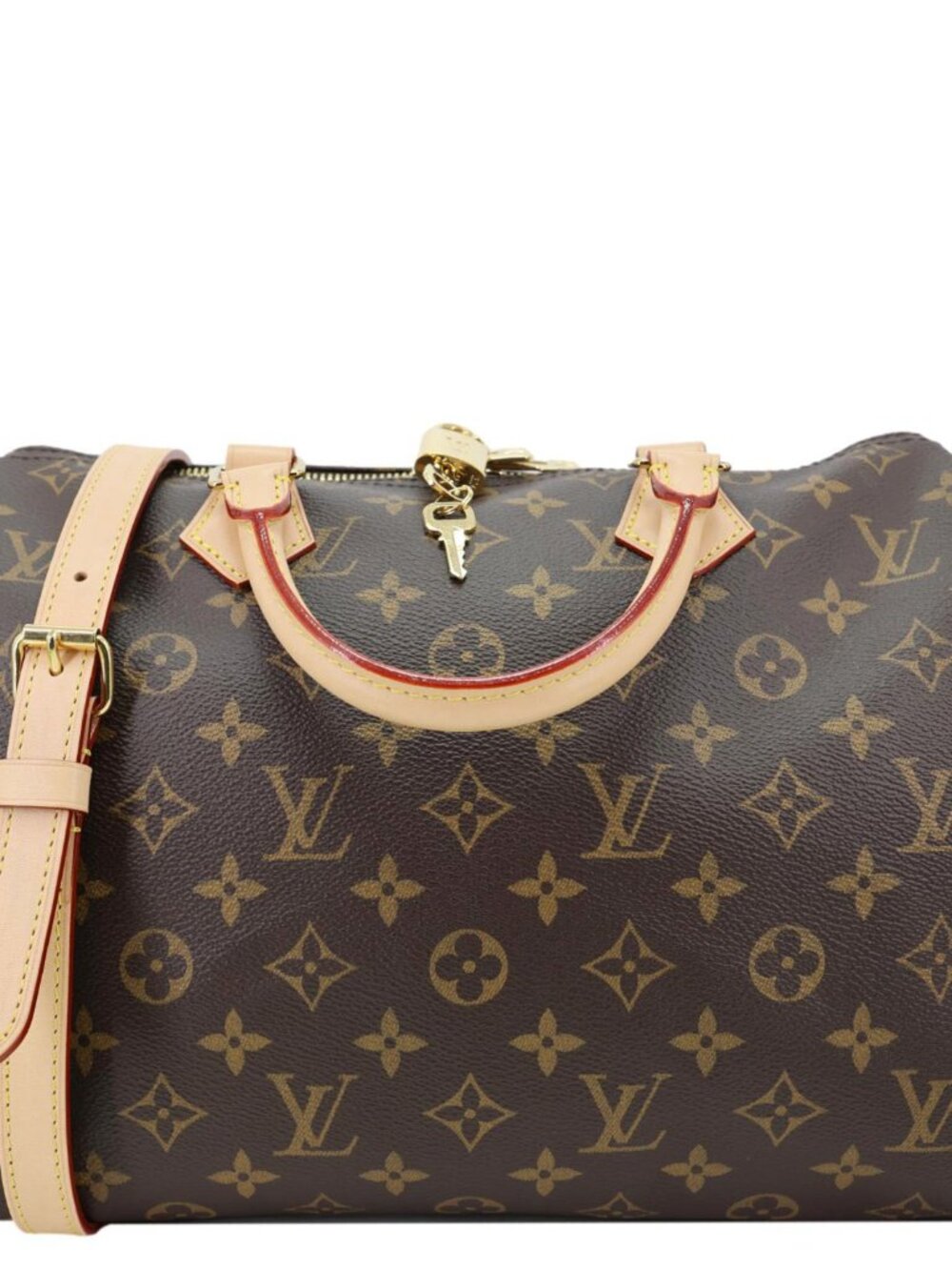 Louis Vuitton Speedy 30 Bandouliere Monogram Canvas Shoulder Bag Brown